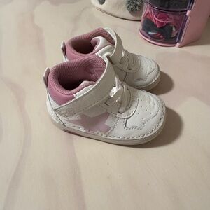 Stride Rite Pink and White Baby Walker Shoes